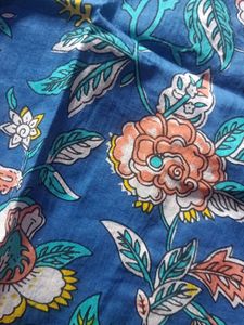 Blue Floral Print Kurta Set