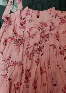 Charming Pink Floral Kurta