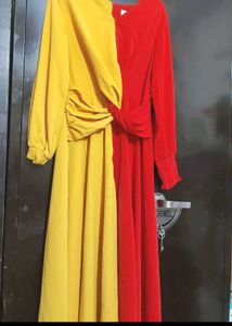 Red🔴 & Yellow🟡 Dress For 36 Bust