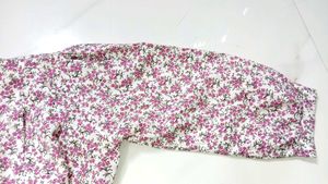white colour printed peplum top