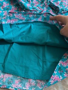 Chic Teal Floral Print Dress