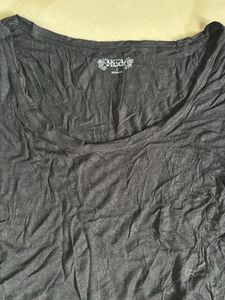 Black Long Sleeve Scoop Neck Top