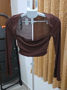 Nuon(Westside) Chic Brown Long Sleeve Cropped To