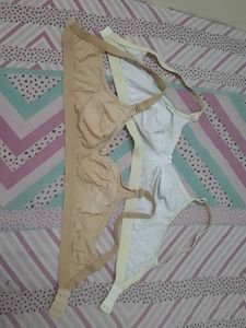2 Beige & White Bras