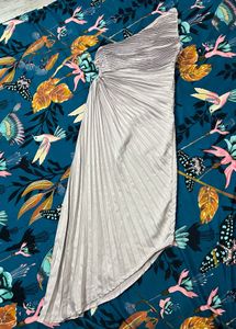 Elegant One-Shoulder Pleated Maxi Dress