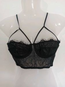 Lace Bralette with Strappy Detail