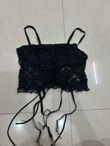 Tiger Mist Black Lace Corset Top See defects