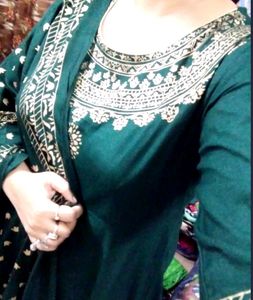Green Kurti With Duppata