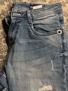 Stylish Distressed Blue Jeans