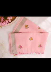 Pretty Pink Embroidered Saree