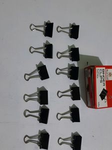 1 Box Containing 12 Black 25mm Binder Clips