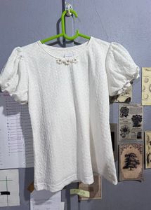 Chic White Puff Sleeve Top