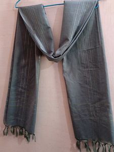 Elegant Grey Dupatta with Tassels