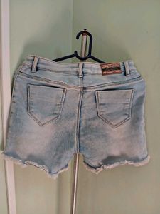 Denim Shorts with Braided Detail