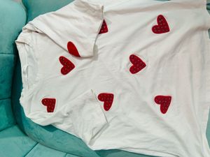 White Heart Oversized T-Shirt