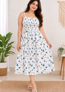 🔥 BUY 1, GET 1 FREE🔥Floral Smocked Midi Dress
