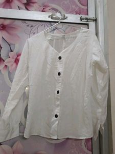 Classic White Button-Up Blouse