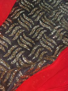 Elegant Red Kurta with Gold Embellishment
