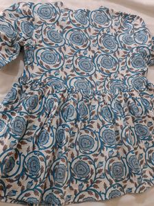 Beautiful Blue Floral Print Kurta