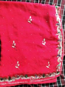Stone Work Saree Only No Blouse/no Return/no Refun