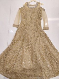 Gold Cold Shoulder Gown