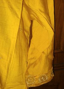 Embroidered Yellow Kurta set with dupatta