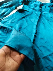 Teal Satin Dress