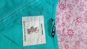 Teal Printed Kurta