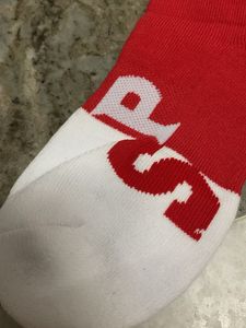 Red &amp; White Crew Socks