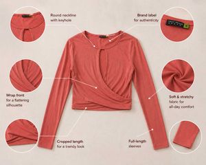 Keyhole Wrap Long Sleeve Top