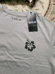 SHEIN Gray Floral Graphic Tee