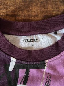 Studiofit Purple Patterned Crop Top
