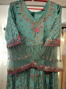 Satin Silk Pakistani embroidery Gown