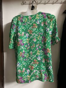 Vibrant Floral Print V-Neck Top