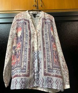 Boho Print V-Neck  women shirt