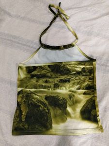 Nature Print Halter Neck Top