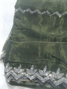 Designer Velvet Saree with Embellishments
