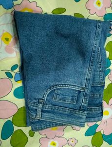 Flared Blue Denim Jeans