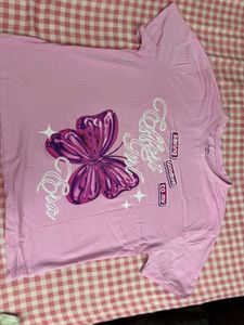 Pink Graphic Butterfly T-Shirt🌷(not wore once)