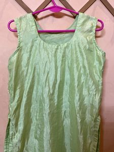 Lime Green Silk Kurta