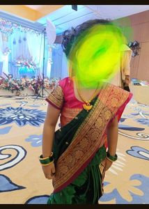 Pink &amp; Green Kids Saree