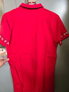 Men's Red Striped Polo Shirt