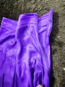 Zara Satin Flowy Purple Skirt