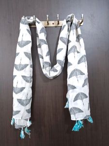 White Printed Scarf For summer