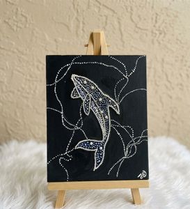Handmade Whale pearl Art Painting