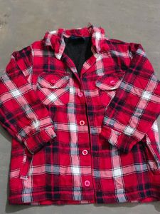 Red Plaid Button-Up Shirt