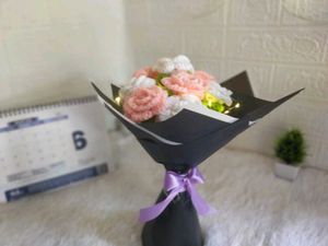 Crochet Flower Bouquet - Handmade Roses