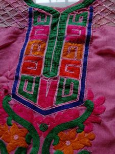Pink Embroidered Kurta