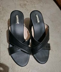 Stylish Black Wedge Sandals