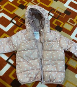 Warm Polka Dot Girls Hoodie Jacket